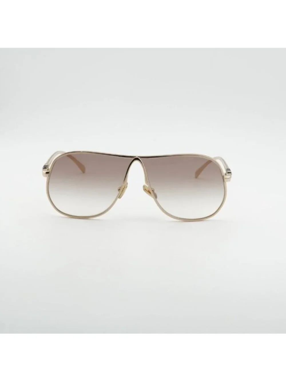 Miu Miu MUA56S 5AK90L Sunglasses Gold Geometric Frame, Brown Lenses